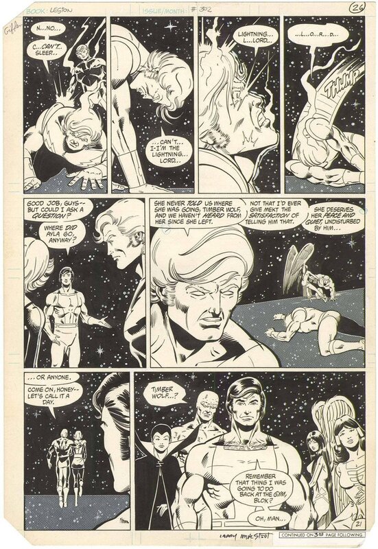 For sale - Keith Giffen, Larry Mahlstat, Legion of Super-Heroes #302 p21 (Signed) - Comic Strip
