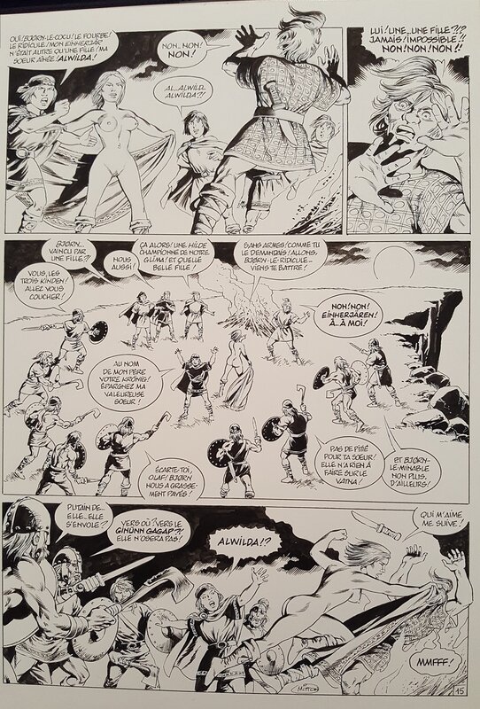 For sale - Jean-Yves Mitton, Alwilda Livre 1 Acte 1 planche 15 - Comic Strip