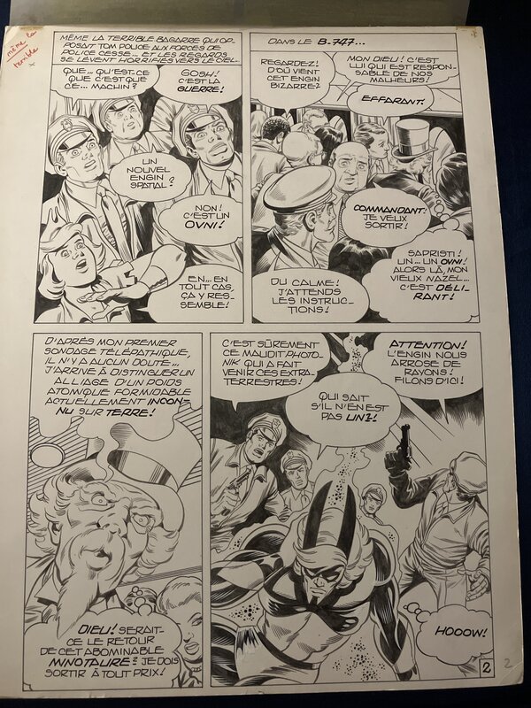 Jean-Yves Mitton, Photonik en mode superman sauve un Boeing mais va se retrouver dans de beaux draps encore une fois … - Planche originale