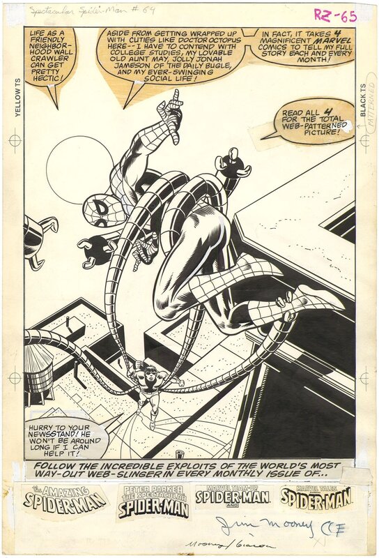 En vente - Jim Mooney, Frank Giacoia, Spectacular Spider-Man #64 (Pinup)(1st Cloak and Dagger) - Planche originale
