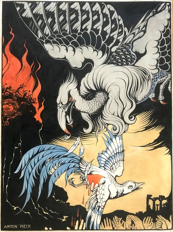 Anton Pieck, Origineel werk voor een affiche - Œuvre originale