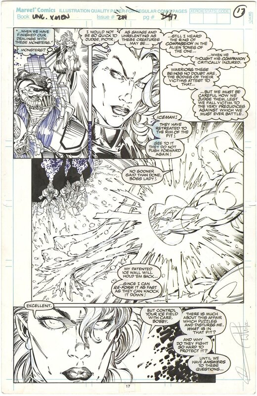 En vente - Whilce Portacio, Scott Williams, Uncanny X-Men #284 p17 (Signed) - Planche originale