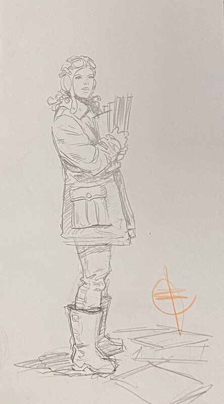 Stéphan Agosto, illustration originale, Pilote féminine, 
