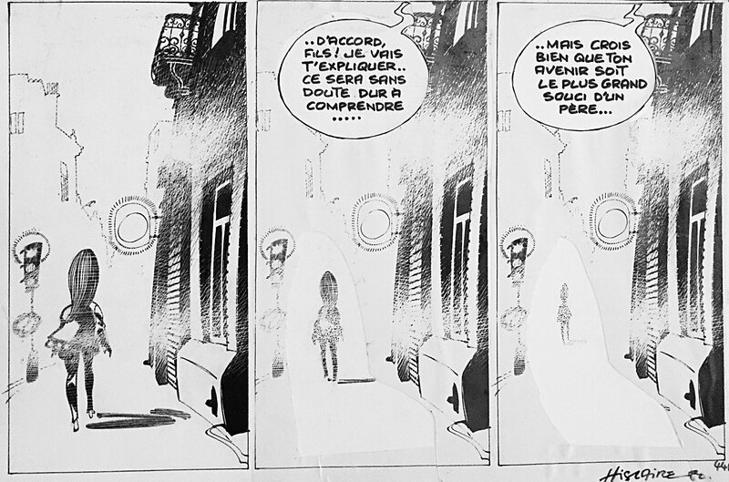Hislaire, Bidouille et Violette#2, les jours sombres, planche n°44B, 1982. - Planche originale