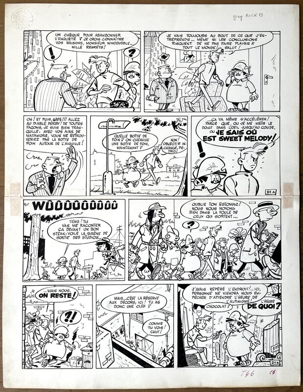 Greg, Rock Derby - Une Étoile a disparu - pl 21 - Planche originale