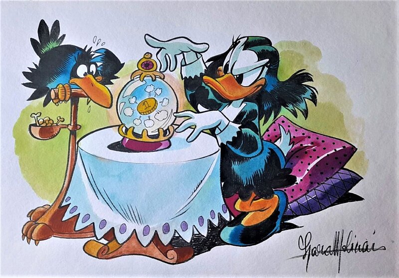 Lara Molinari, Carl Barks, Miss Tick et Algorab - Illustration originale