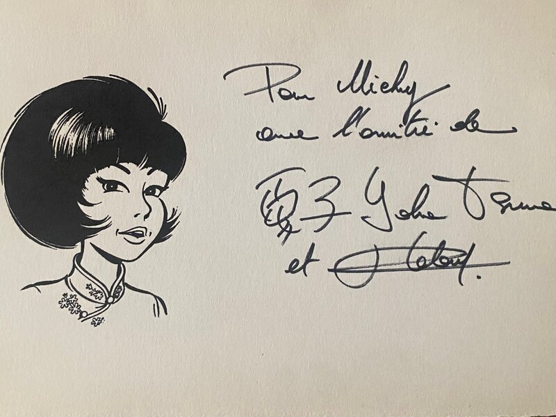 Roger Leloup, dédicace, Yoko Tsuno. - Sketch