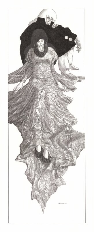 Andreas - Deliah et Rork / robe nature, ultra grand format - Illustration originale