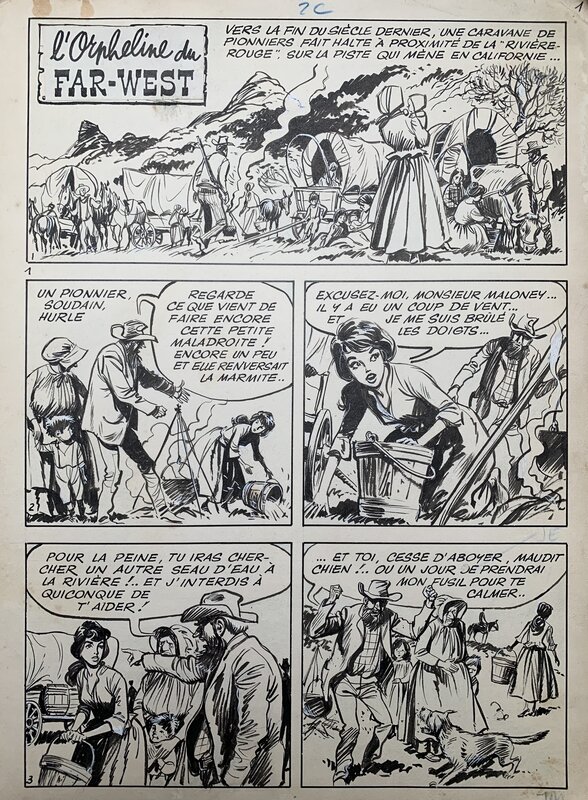 Noël Gloesner, L'orpheline du far-West - Planche originale