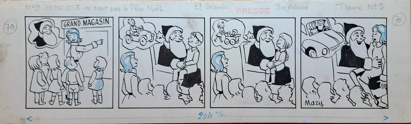 Mary, Jean Blondeau, Mlle Cabriole ne croit pas le Père Noël - Planche originale