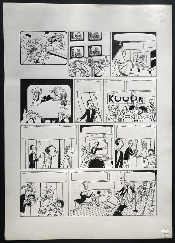 François Craenhals, Les 4 As - Les 4 as et la coupe d'or - Planche originale. - Planche originale