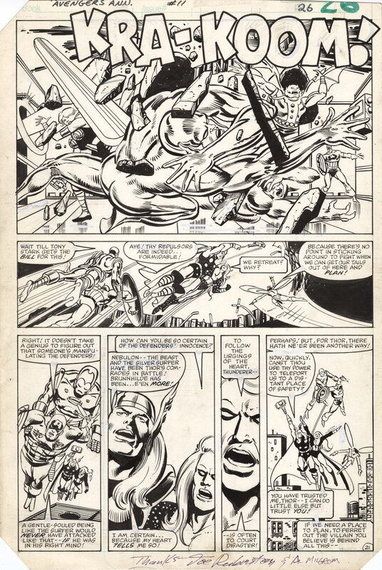 Avengers ANNUAL #11 by Al Milgrom, Joe Rubinstein - Original art