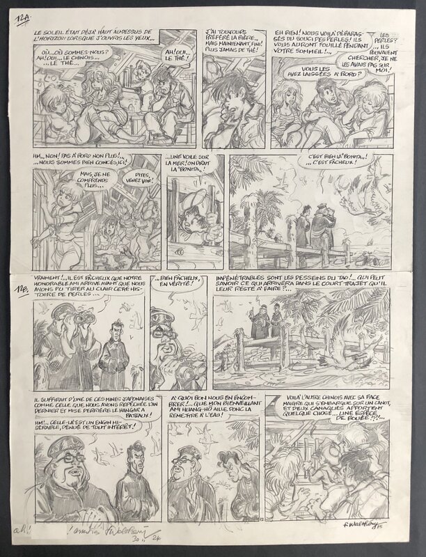 François Walthéry, Sirius, Natacha - Tome 23 - Planche 12A et 12 B. - Œuvre originale
