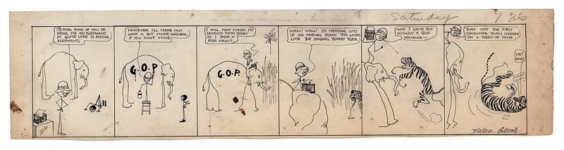 Wallace Goldsmith, Daily strip, political irony about the 1912 US presidential election - Planche originale