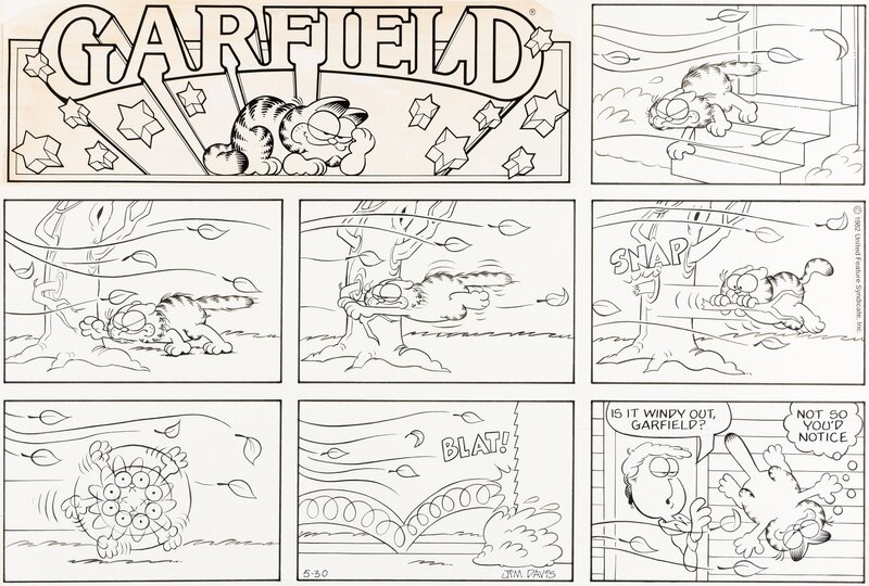 Jim Davis, Garfield Sunday 1982 - Planche originale