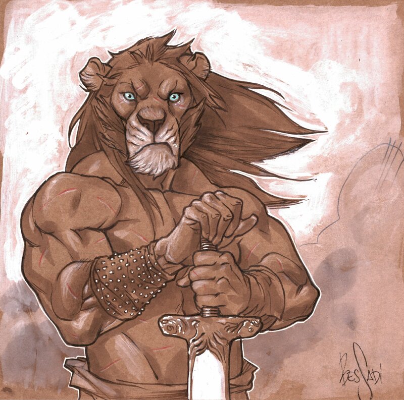 Bessadi Le roi lion - Original Illustration