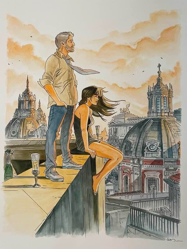 Une nuit à Rome 23 by Jim - Original Illustration