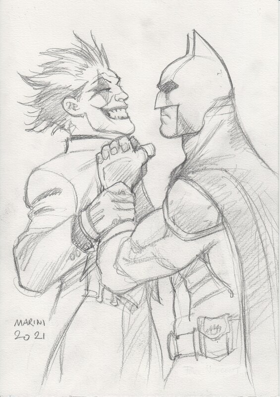 Batman 1 par Enrico Marini - Illustration originale