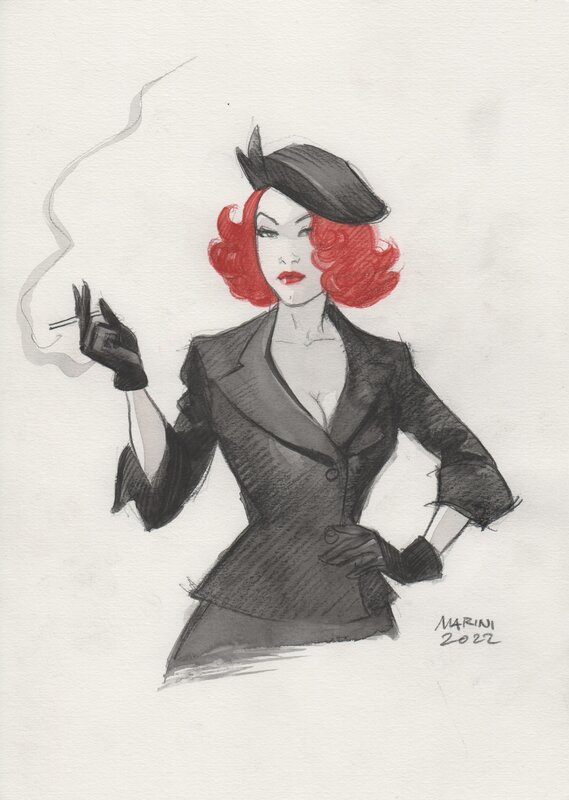 Noir Burlesque 4 by Enrico Marini - Original Illustration