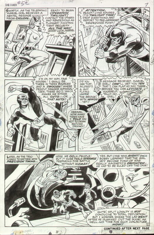 En vente - X-Men  # 52 page 6 par Werner Roth, Don Heck, John Tartaglione - Planche originale