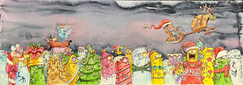 Midam, Illustration pour Noël 2022 - Illustration originale