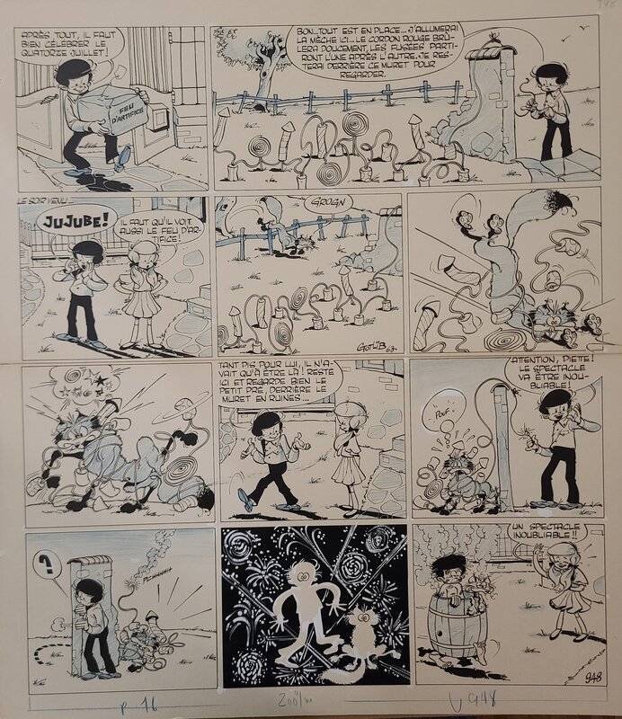 Marcel Gotlib, Nanar, Jujube et Piette (1963) - Planche originale