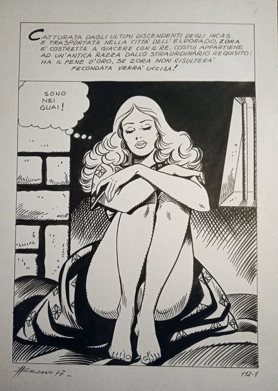 Zora la vampira par Birago Balzano - Planche originale