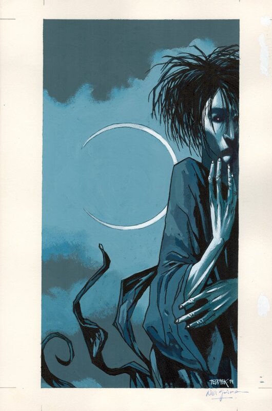 Kristiansen: Sandman trading card art - Original Illustration