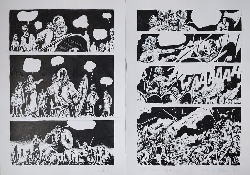 L'exilé pgs 40&41 par Erik Kriek - Planche originale