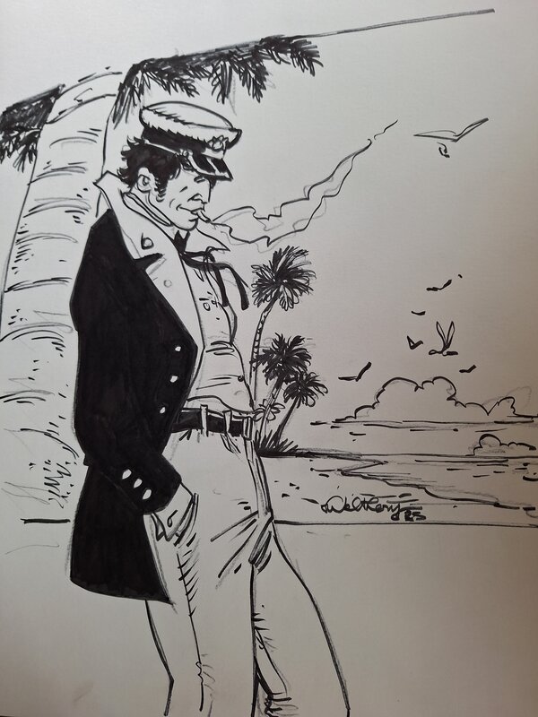 Corto Maltese par François Walthéry - Illustration originale