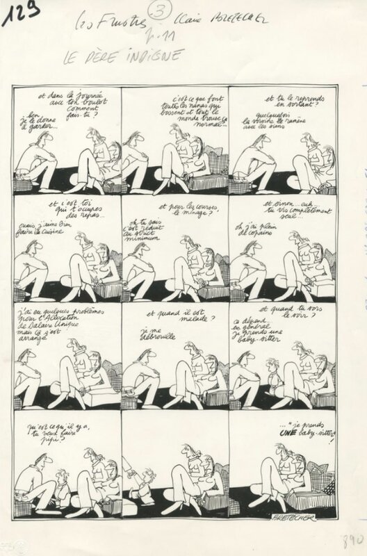 Claire Bretécher, Les Frustrés Le père indigne - Planche originale