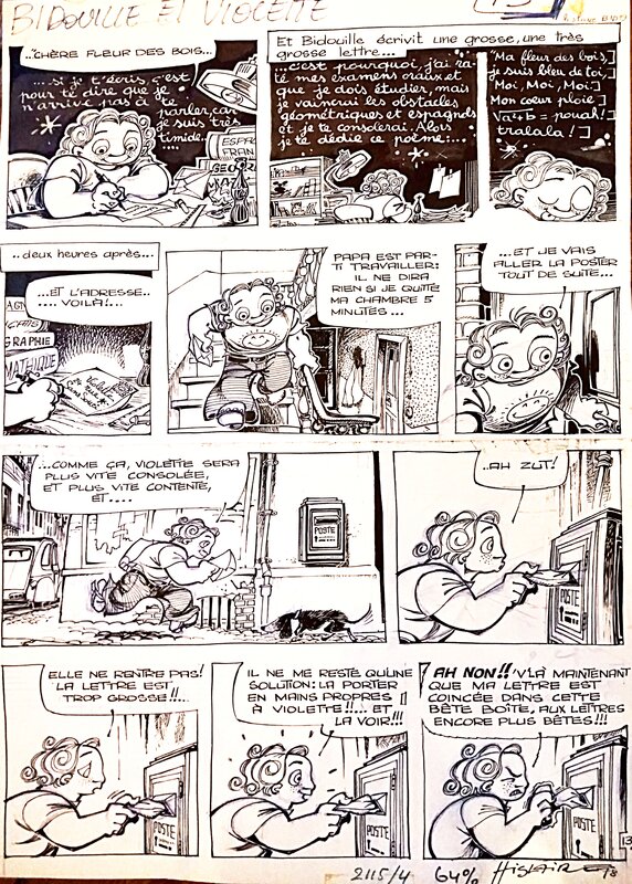Bernard Hislaire, Yslaire, Bidouille et Violette - Les premiers mots - Planche originale