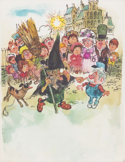 Jan Wesseling | 1973 | Gozewina krijgt een vreemde straf - Original Illustration