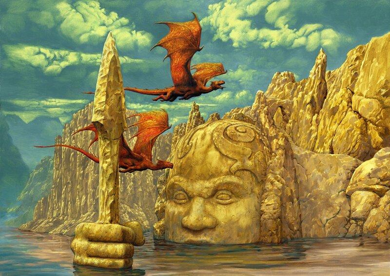 For sale - Lake Temple by Ciruelo Cabral - Original Illustration