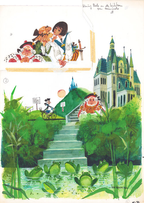 Jan Wesseling | 1961-1995 | Donald Duck 7310: Koning Bolo en de kikkers van Minisolo - Illustration originale