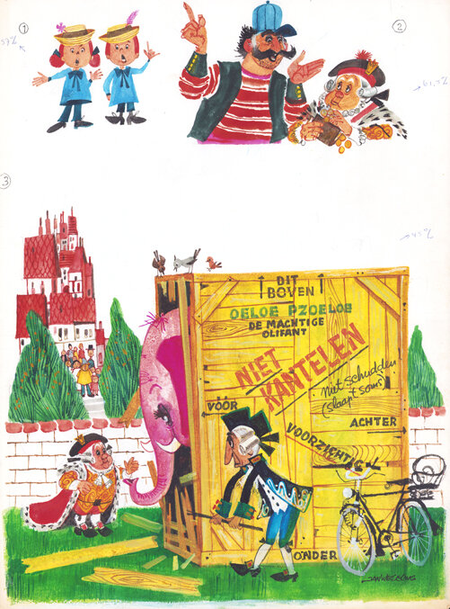 Jan Wesseling | 1961-1995 | Donald Duck 7325: Koning Bolo en Oeloe Pzoeloe - Original Illustration
