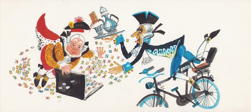 Jan Wesseling | 1961-1995 | Donald Duck 7349: Koning Bolo en de nuttige niesbui - Original Illustration