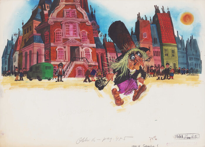 Jan Wesseling | 1973 | Gozewina krijgt een vreemde straf - Original Illustration