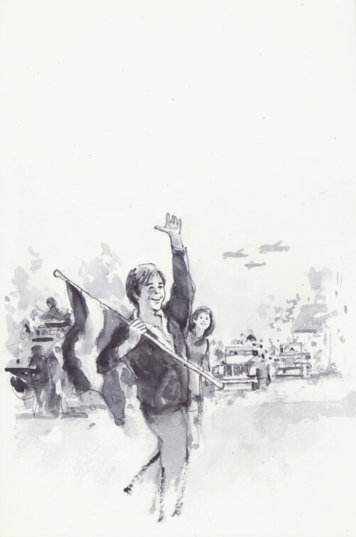 Jan Wesseling | 1985 | De bevrijding van de polder schets - Original art