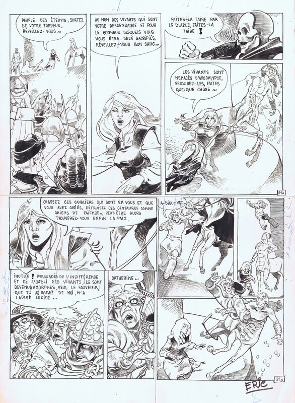 Frédéric Delzant, Éric, Originele pagina in inkt voor de serie Dwaaskop - Comic Strip