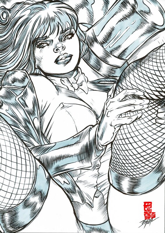 En vente - Angel Bazal, La pause de Zatanna (DC) - Illustration originale