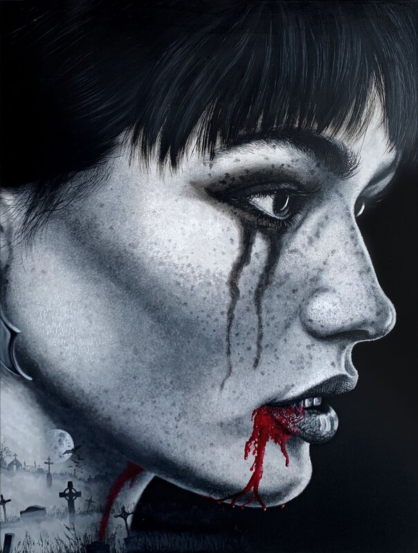 En vente - Martin Rodriguez, Le profil de Vampirella - Œuvre originale