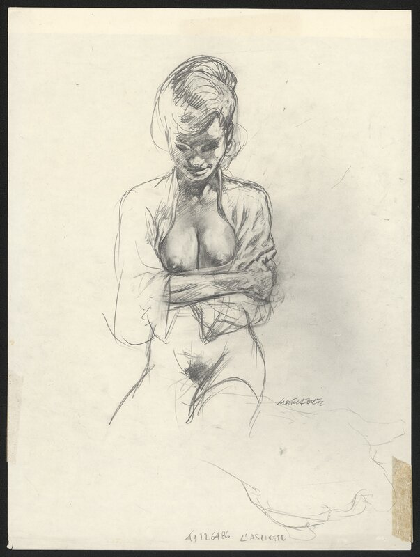 Femme nue by Liberatore - Original Illustration