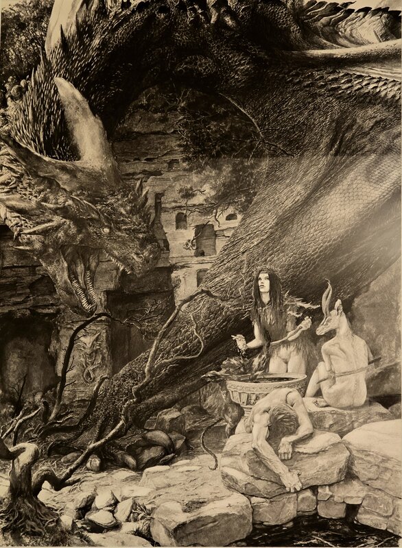 Dragon - commission par Philippe Bouveret - Planche originale