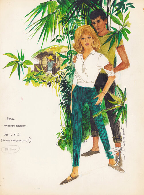 Jan Wesseling | 1965 | Rosita: Necklace mystery - Original Illustration