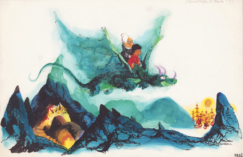 Jan Wesseling | 1974 | Donald Duck 48: Juffrouw Duif en de draak - Illustration originale