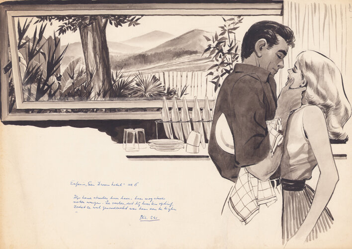 Jan Wesseling & Thé Tjong-Khing (KhiWes) | 1958 | Rosita: Erfenis een droomhotel - Illustration originale
