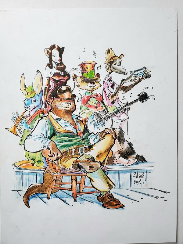 Sasha Arsenic, HAPPY GUYS BAND couleur directe - Illustration originale