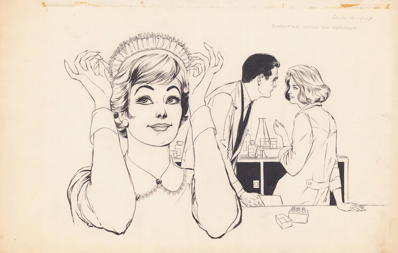 Jan Wesseling & Thé Tjong-Khing (KhiWes) | 1960 | Rosita 16: Romantiek onder de notenboom - Illustration originale