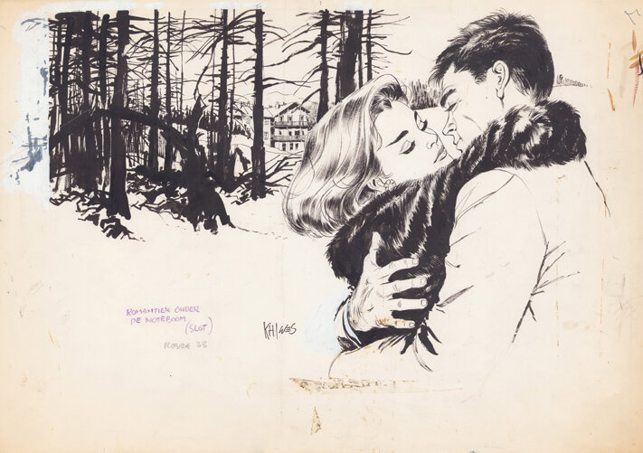 Jan Wesseling & Thé Tjong-Khing (KhiWes) | 1960 | Rosita 33: Romantiek onder de notenboom - Original Illustration